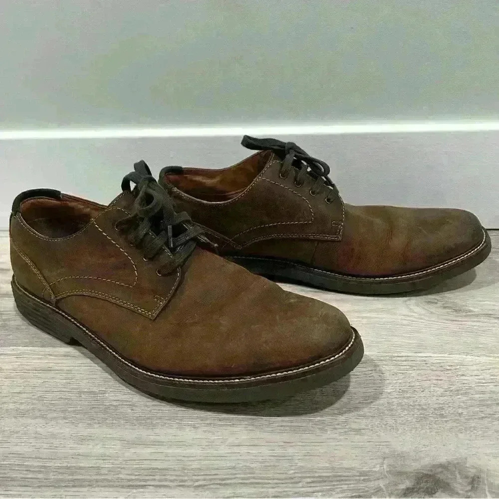 Dockers Men’s Parkway Leather Oxford Casual Dress Shoes Brown Lace Up Size 10